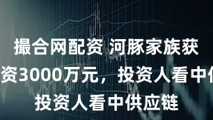 撮合网配资 河豚家族获B轮融资3000万元，投资人看中供应链